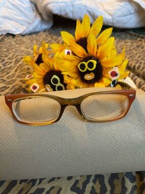 Ray-Ban Two-Tone Brown/Amber Rectangle Glasses